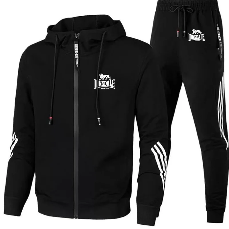 Мужские толстовки на молнии Lonsdale куртки хлопковые спортивные костюмы одежда