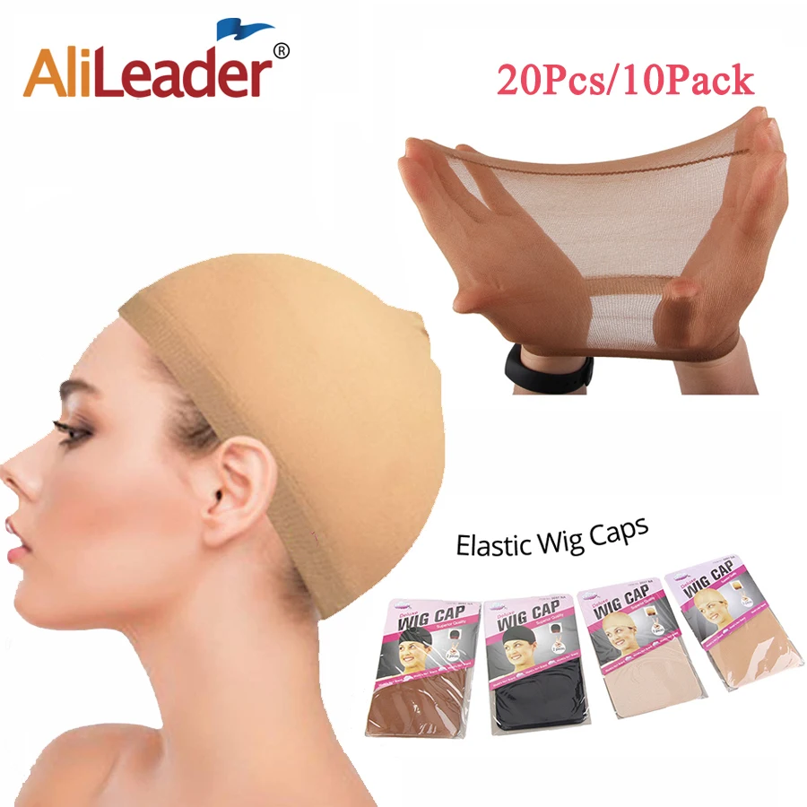 

Alileader 20 Pcs Black Brown Beige Stocking Wig Caps Stretchy Nylon Wig Caps For Women Stocking Cap In Hairnets Hair Accessories