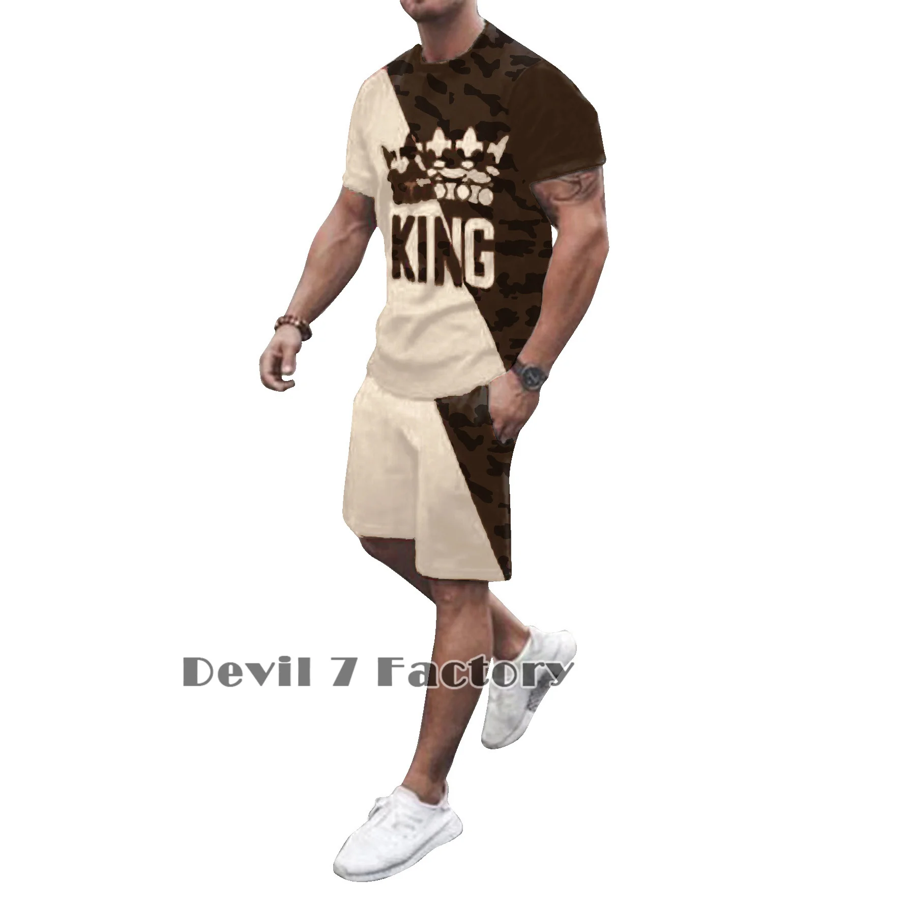 Men's Summer Tracksuit T-Shirt Shorts Set Fashion Sports Short Sleeve Outfit 3D Print Casual Jogging Man Clothing Outdoor Suits