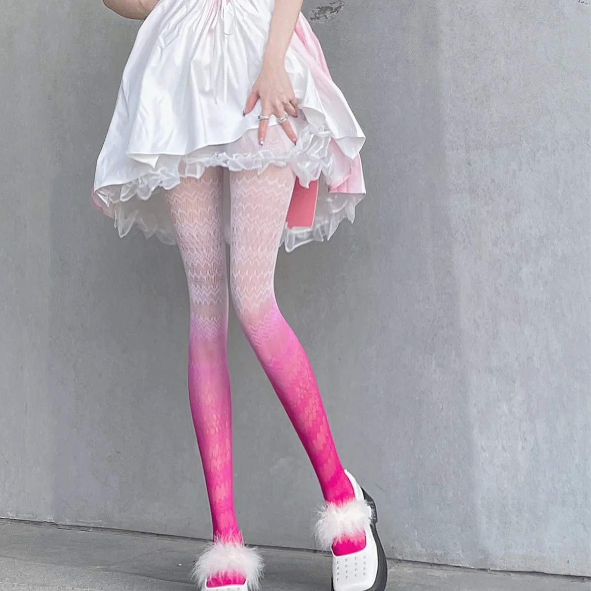 New Tights Women Anime Pantyhose Fashion Pattern Fishnet Stockings Sexy Harajuku Hosiery Nylon Women's Colorful |