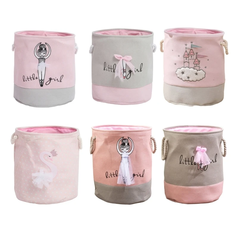 KX4B Компактная парусиновая корзина для белья Складной органайзер хранения