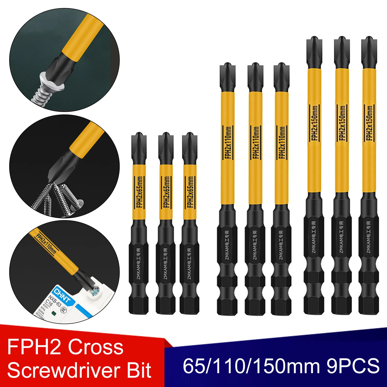 

FPH2 Cross Magnetic Special Screwdriver Bit 65/110/150mm Electric Impact Driver For Circuit Breakers Electric Tools For Electric