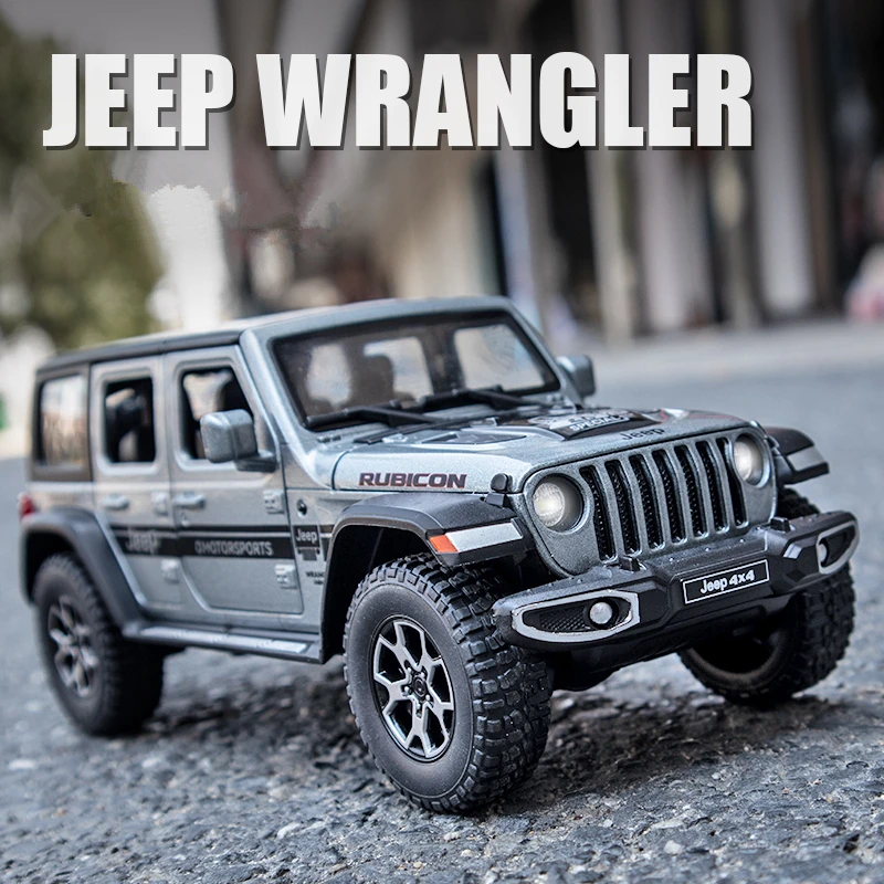 

1:22 Jeeps Wrangler Rubicon Sahara Alloy Metal Car Model Diecast Toy Off-road Vehicles Car Model Sound Light Collection Kid Gift