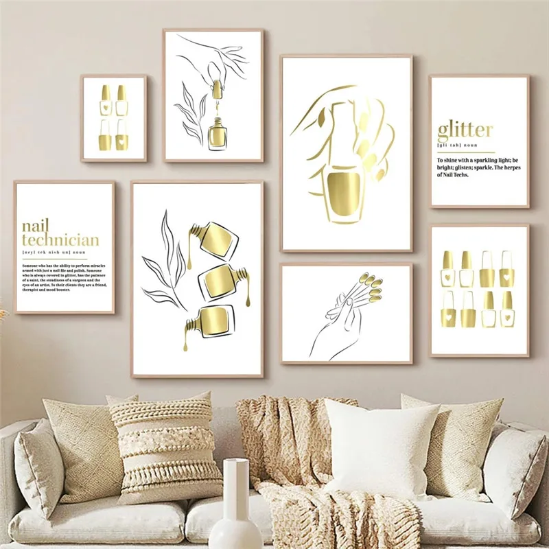 

Fashion Makeup Nail Polish Beautician Lash Wall Art Canvas Painting Poster Beauty Salon Decor Home Decor Girl Bedroom Decoration