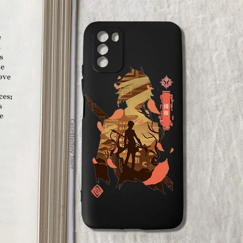 anime genshin impact case for poco m3 x3 pro f3 for xiaomi redmi note 10 pro 9c 9a 9 pro comics black phone cover free global shipping