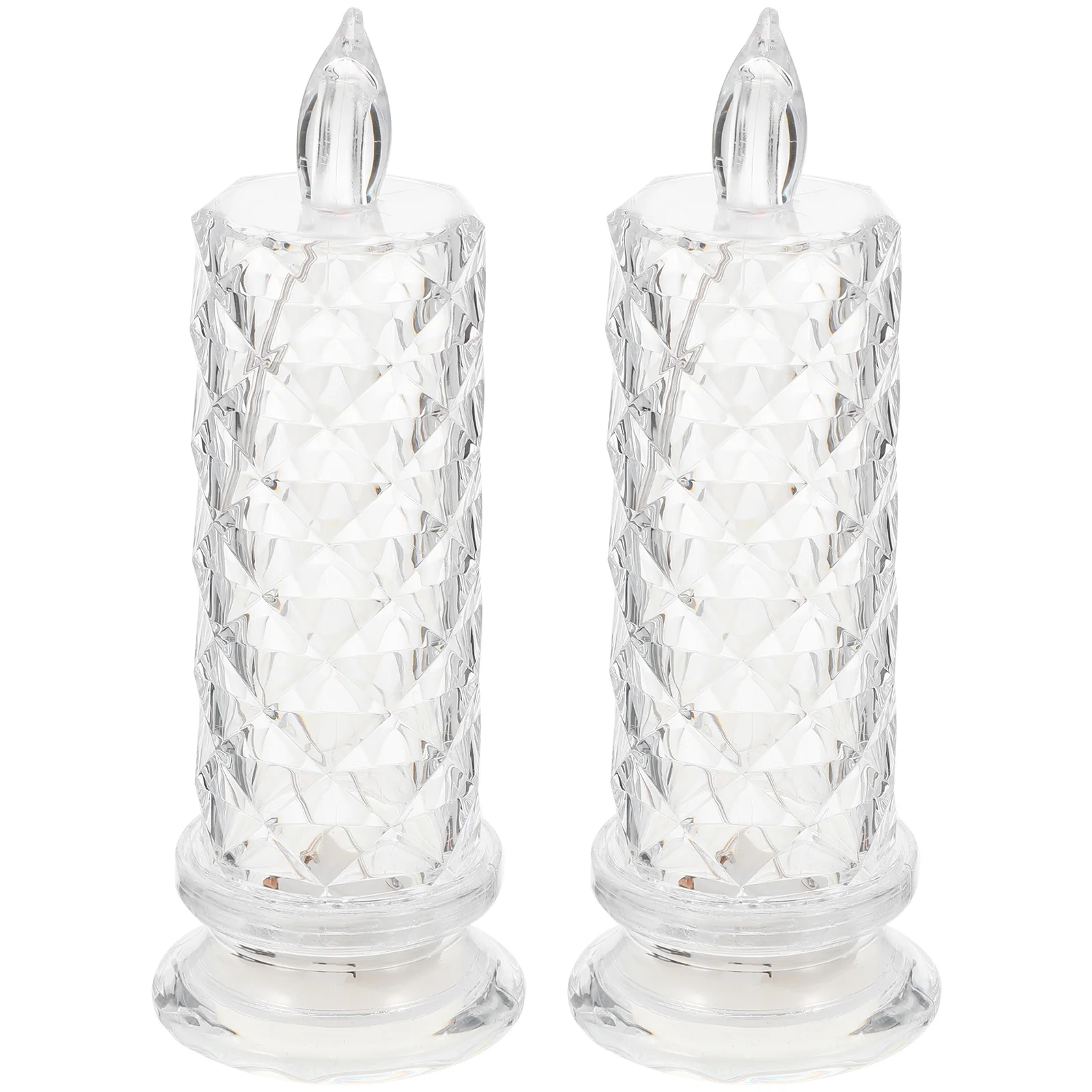 

2 Pcs Electronic Light Rose Gift Simulation Desktop Lamp Ornament Wedding Plastic Decor Room Decorative