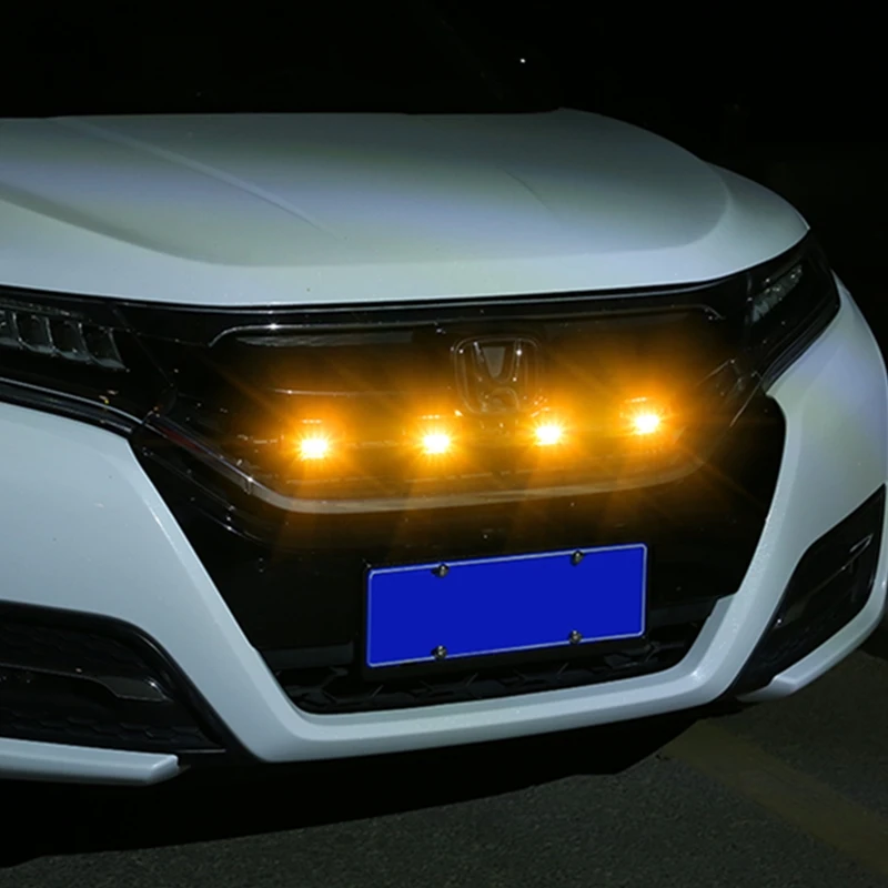 

Car Eagle Eye LED Grill Light Universal 12V Front Amber Grille Lighting 4 SMD 3030 Pickup Off Road Warning Fog Lamp Smoked Lens