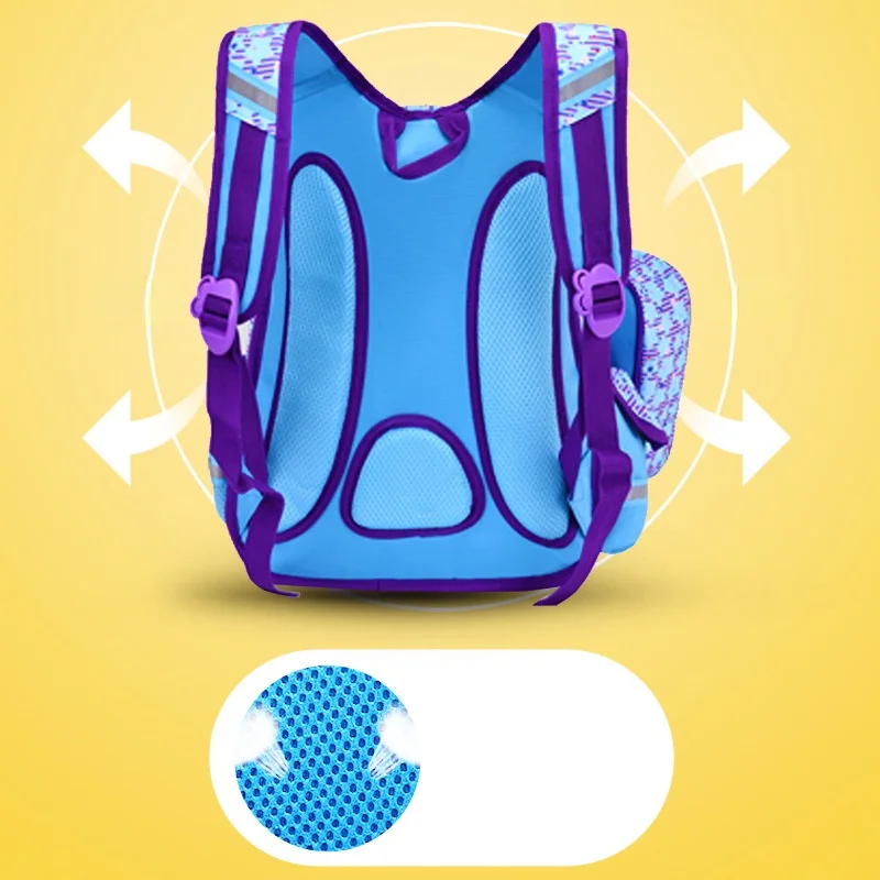 Cartoon Unicorn Grade 2-6 Children Breathable Fashion Backpacks New Girls Princess Boys Cute 16 Inches Schoolbags Breathable Hot