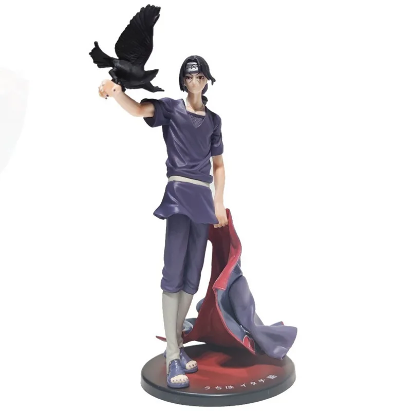 

25CM Naruto Shippuden Uchiha Itachi Crow Figure Anime Model GK Action Figurine PVC Akatsuki Figma Statue Collectible Toy