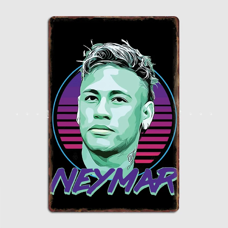 

PSG Sticker NeymarJR Metal Sign Wall Mural Kitchen Design Wall Decor Tin Sign Poster Room Decoration