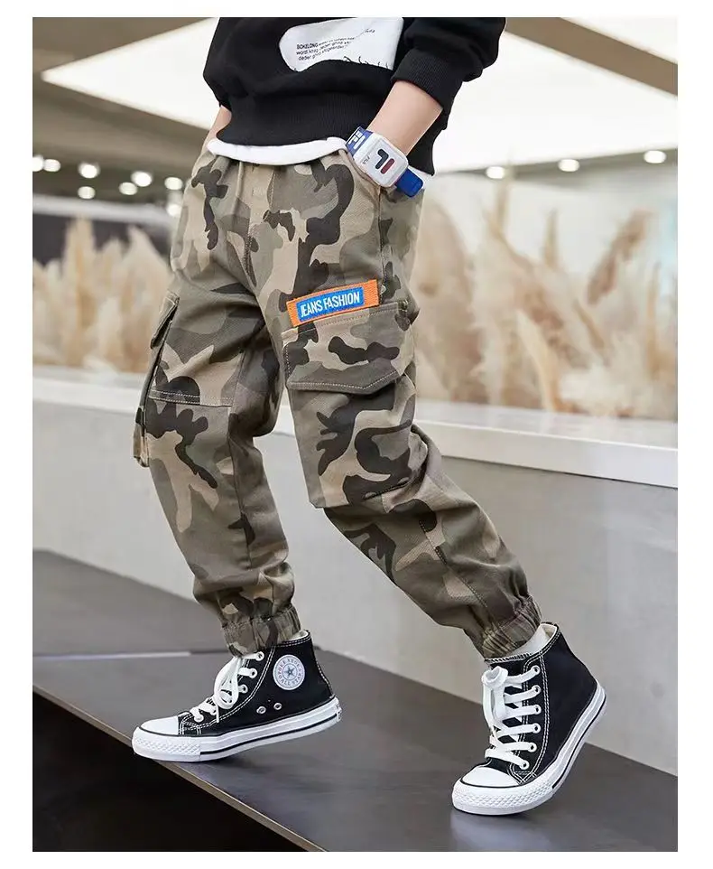 

Children's clothes boys camo pants spring and autumn new children's long pants teenagers casual pants boys overalls fashion pant