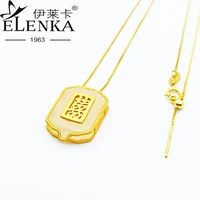22mm 925 sterling silver necklaces women yellow gold universal box chain square shell pendnat necklace fine jewelry accessories