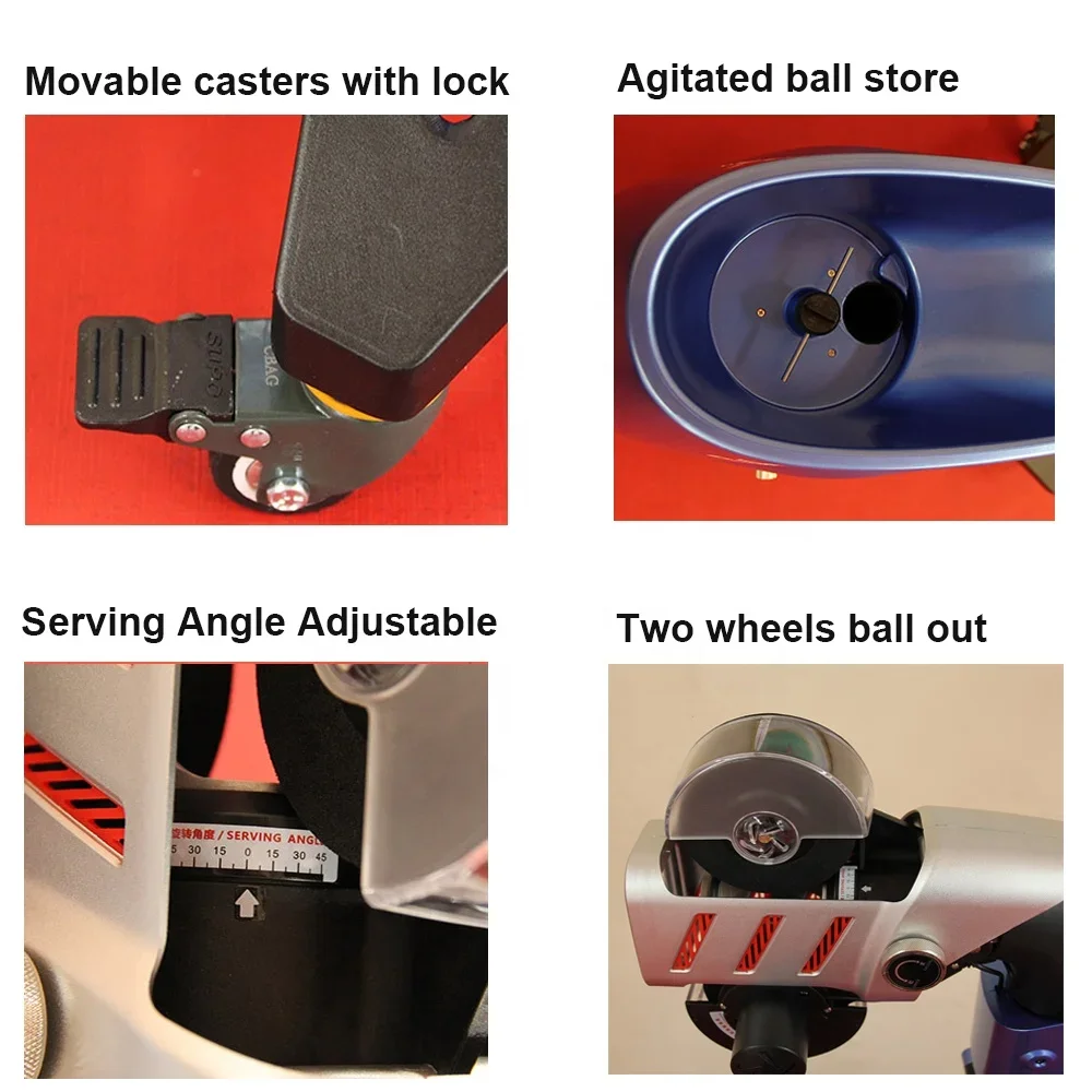 Профессиональный вращающийся робот для настольного тенниса с двойной рыбой и