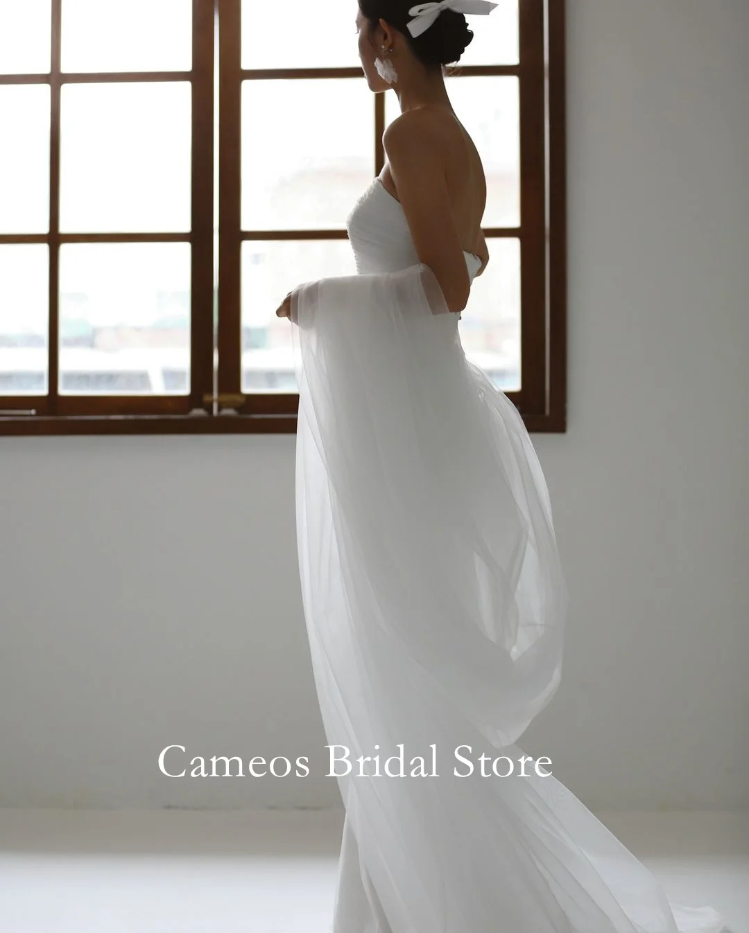 Colavis Asta Корейское свадебное платье русалки без бретелек с рюшами из тюля