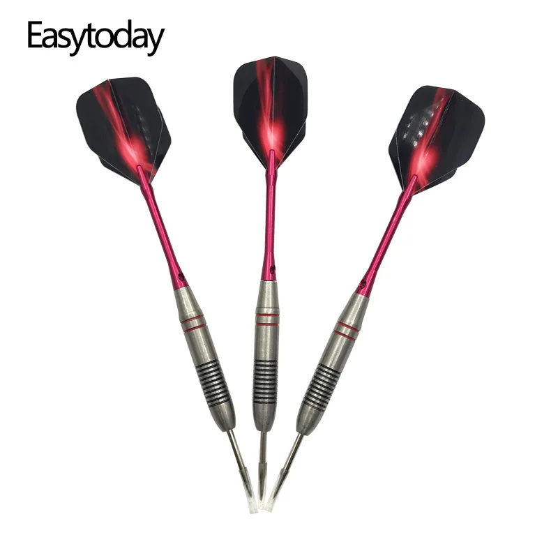 

3Pcs/set Steel Tip Darts Set Professional Hard Type Darts Stainless Steel Barrel Red Aluminum Darts Shafts Flights