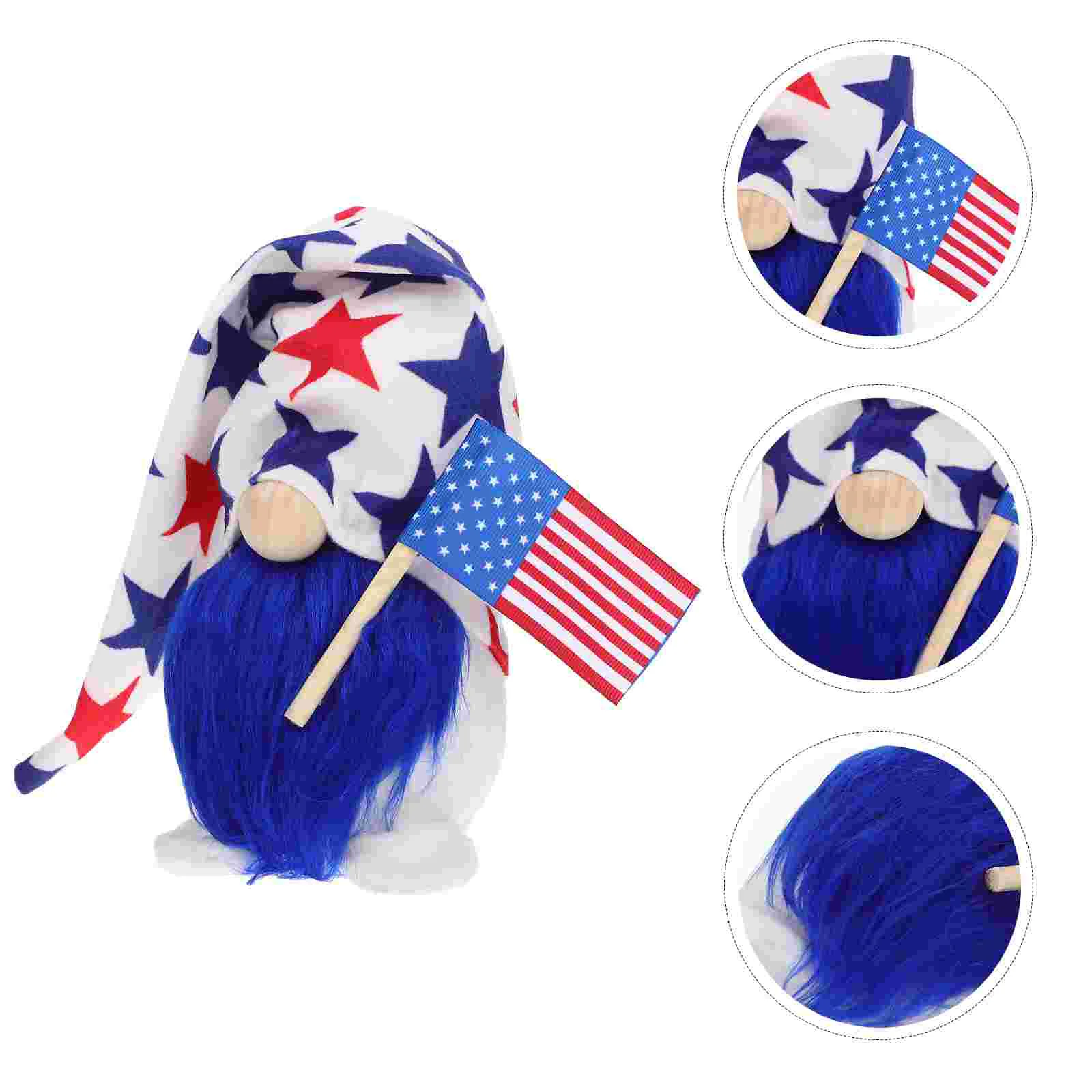 

4th of July Stocky Gnome Decor Independence Day Dwarf Adornment Decoration