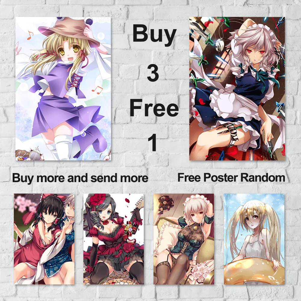 

Custom Print Poster Anime Girl Canvas Painting Wall Art Prints Modern Dorm Pictures Living Room Bedroom Home Decorative Murals
