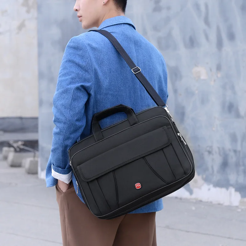 Waterproof Large Capacity Briefcase Laptop Document Organizer Shoulder Bag Business Ipad Phone Notebook Storage Handbag Supplies