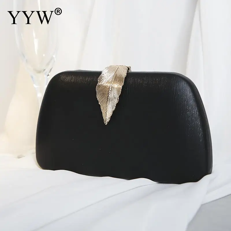 Elegant Evening Handbag for Women Matte Hard PU Leather Clutch Bag Ladies Metal Chain Crossbody Shoulder Messenger Purse Wallet