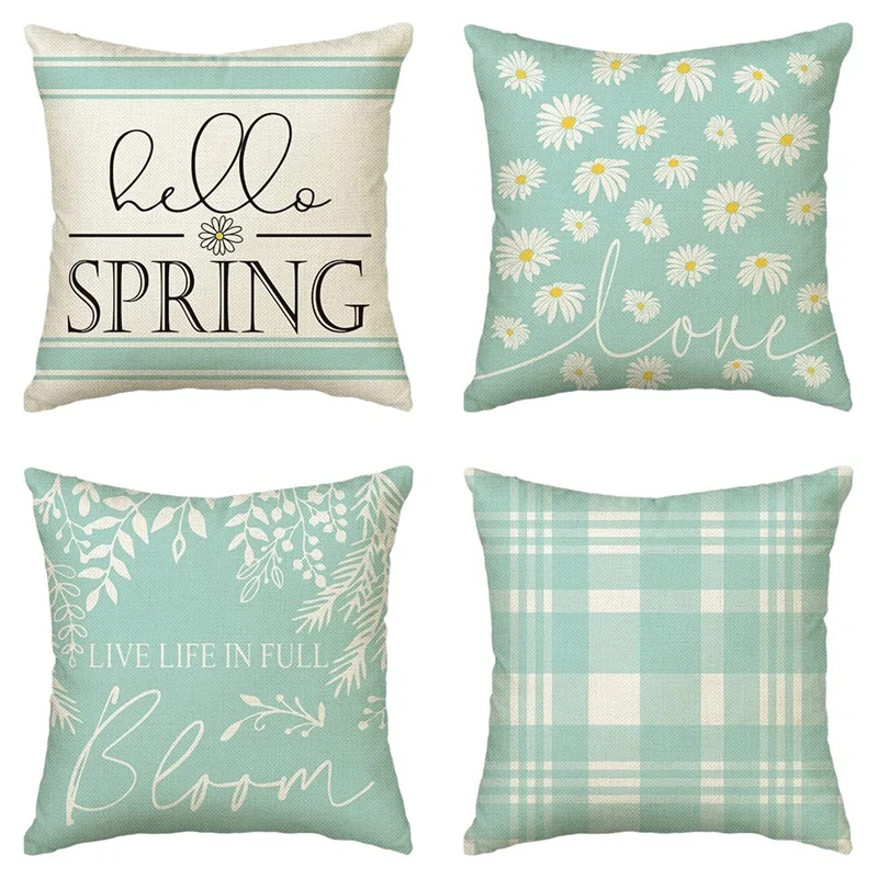 

Весенние наволочки для подушек 18x18 дюймов набор из 4 наволочек для весенних подушек для дивана