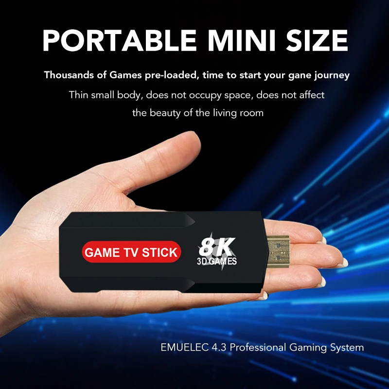 Фото Игровая приставка TV Game Stick X2 PRO, четырехъядерный процессор S905, графический процессор G31, 2 ГБ LPDDR3, 16 ГБ ROM, 8K HDMI 2.1, Android 12.1, 64 ГБ, 30000+ игр, Wi-Fi 2.4G/5G, BT4.0 №4