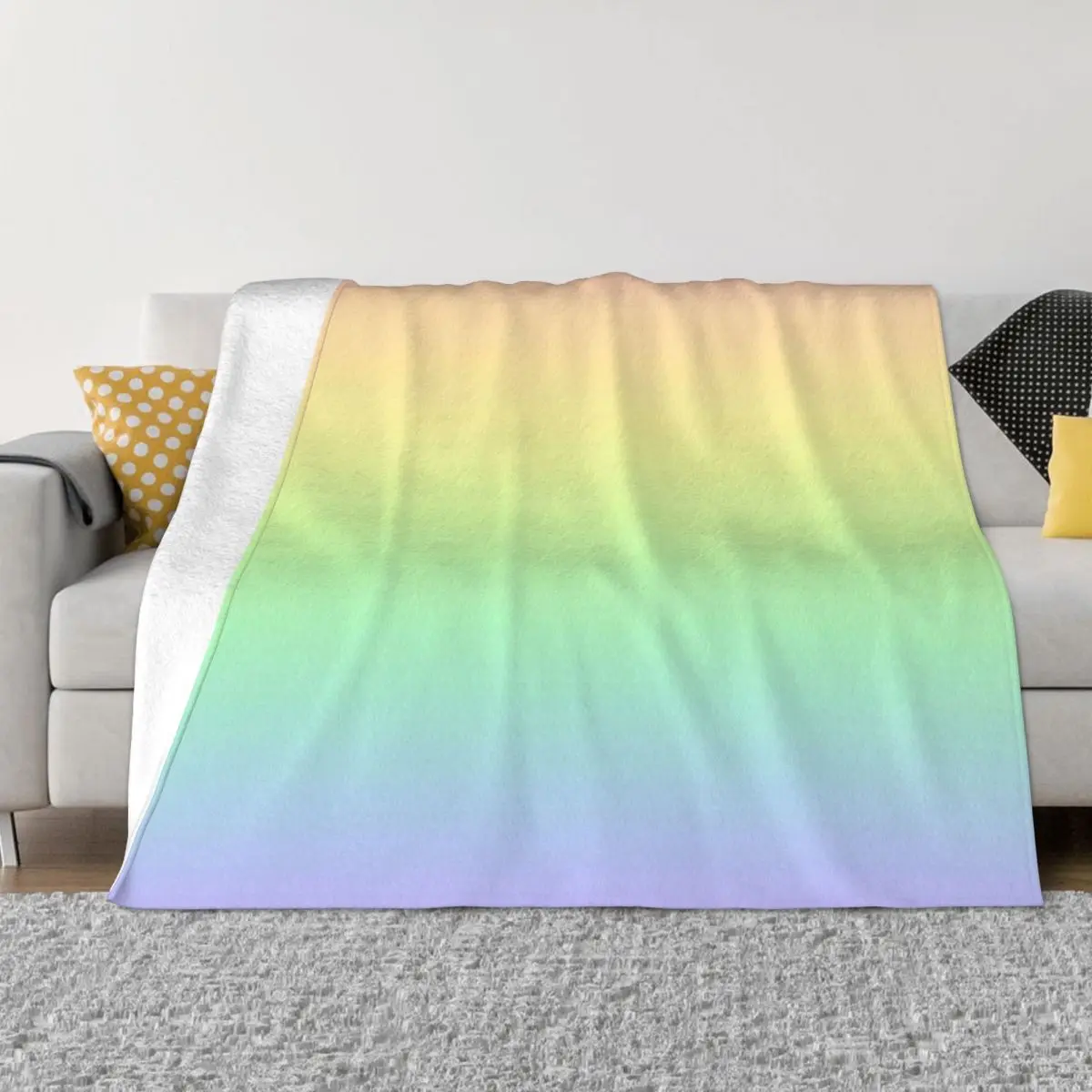 

Rainbow Gradient Colorful Pastel Light Colors Blanket Flannel Cozy Soft FLeece Bedspread