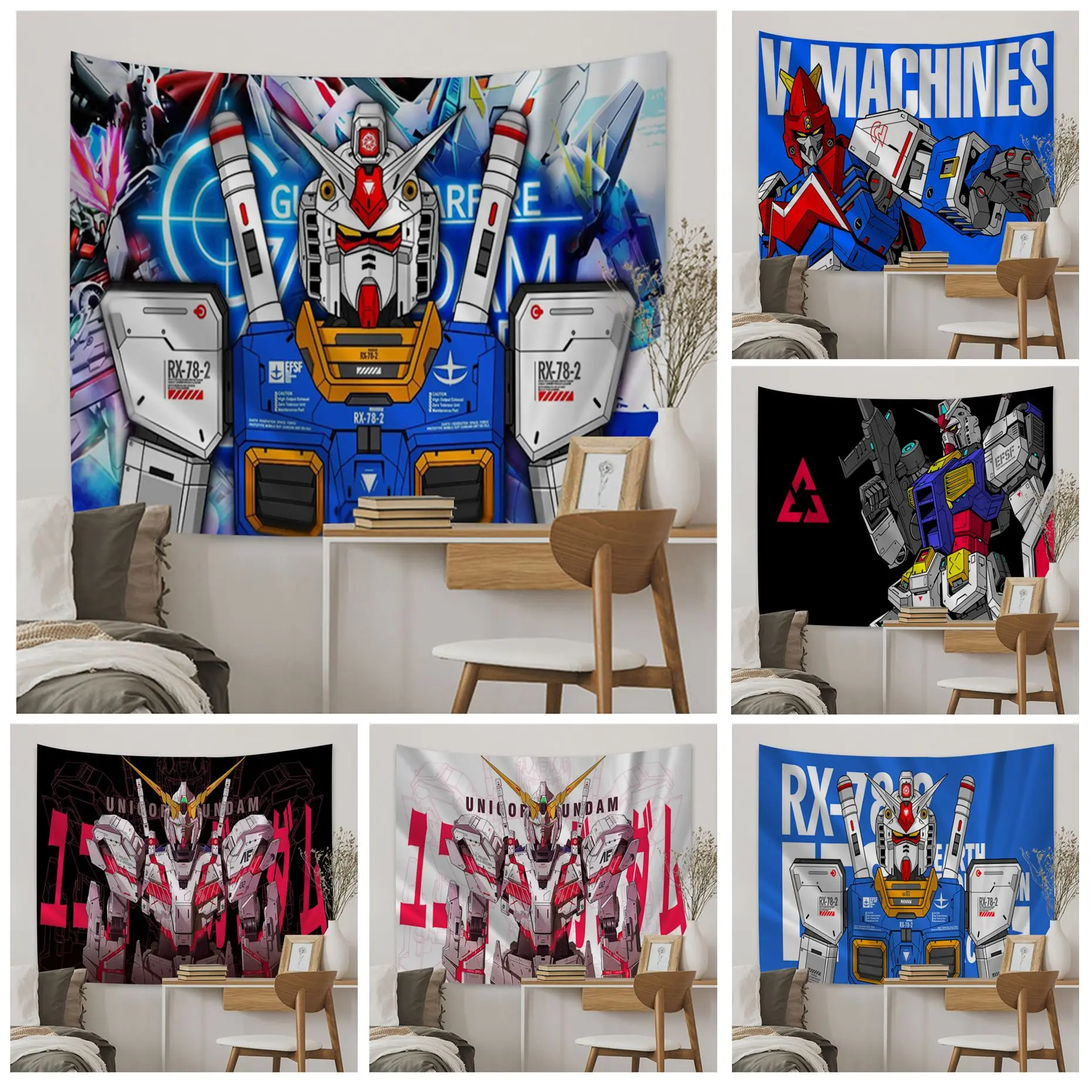 

BANDAI Hot Gundam Anime Tapestry Cheap Hippie Wall Hanging Bohemian Wall Tapestries Mandala Decor Blanket