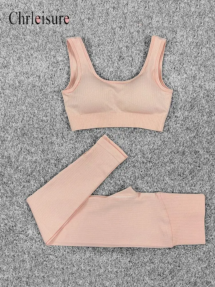 

CHRLEISURE Womens Two Peice Sets Sexy Outfits for Woman Quick Drying Sports Suit Vest Fitness Leggings Bodycon Biker Suits
