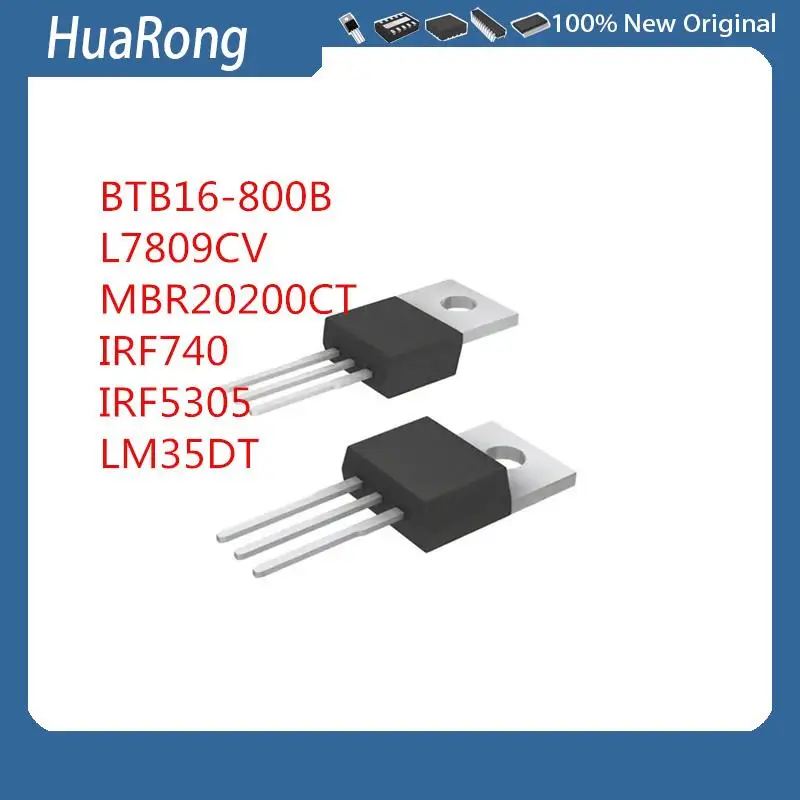 

50 шт./партия BTB16-800B BTB016 L7809CV L7809 MBR20200CT IRF740 IRF740PBF IRF5305 LM35DT LM35 TO-220