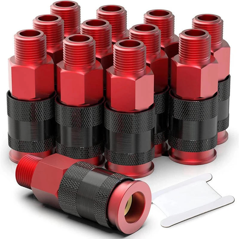 

12 шт., алюминиевые переходники с наружной резьбой NPT 1/4 дюйма