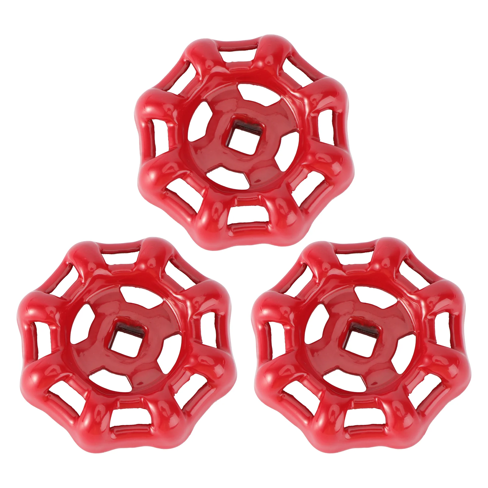 

3 Pcs Water Pipe Fitting Flex Hose Wheel Handle Cast Iron Hose Bib Red Wheel Handle Hose