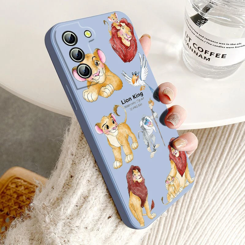 

Disney Lion King Cute For Samsung Galaxy S23 S22 S21 S20 FE Ultra Plus S10 Lite 5G Liquid Rope Phone Case