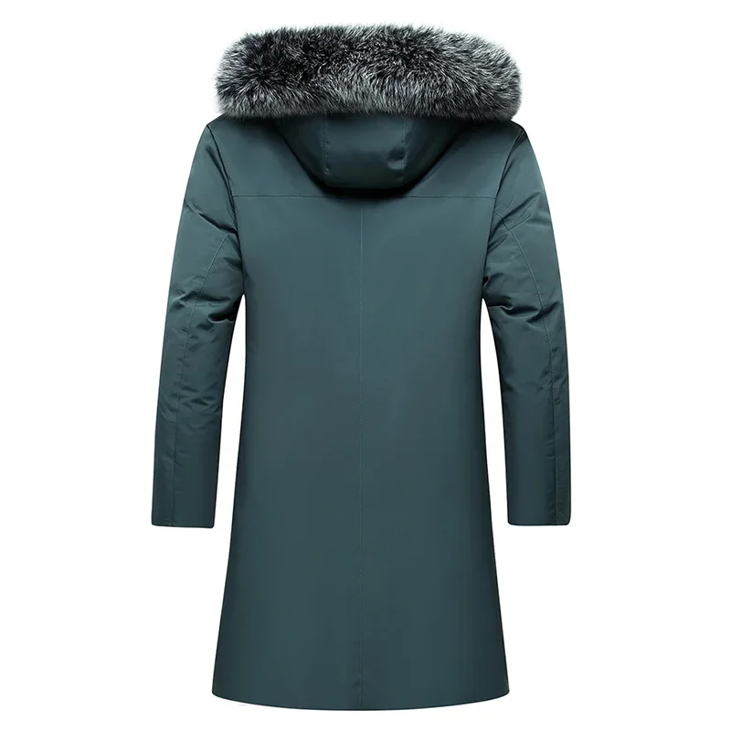 2022 New Hot Winter Mens Down Jacket Long Hooded Fur Collar Parka Thicken Warm Windproof Down Jackets Men Outdoor Snow Parkas