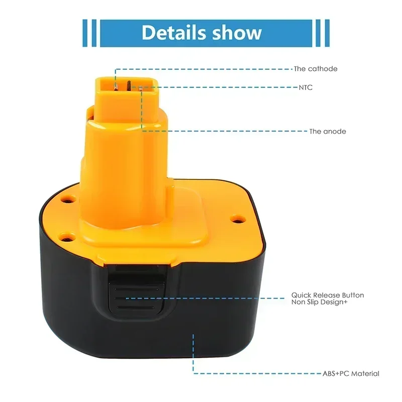 Фото 2 упаковки для аккумулятора Dewalt 12 В 3,5 Ач DC9071 DW9072 DW9071 DE9074 DE9037 DE9071 DE9072 DE9075 Аккумулятор 12 В Аккумуляторный электроинструмент №2