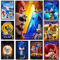 bandai sonic 2 movie print poster 2022 sonic the hedgehog2 action adventure comedy film wall art canvas painting room home decor