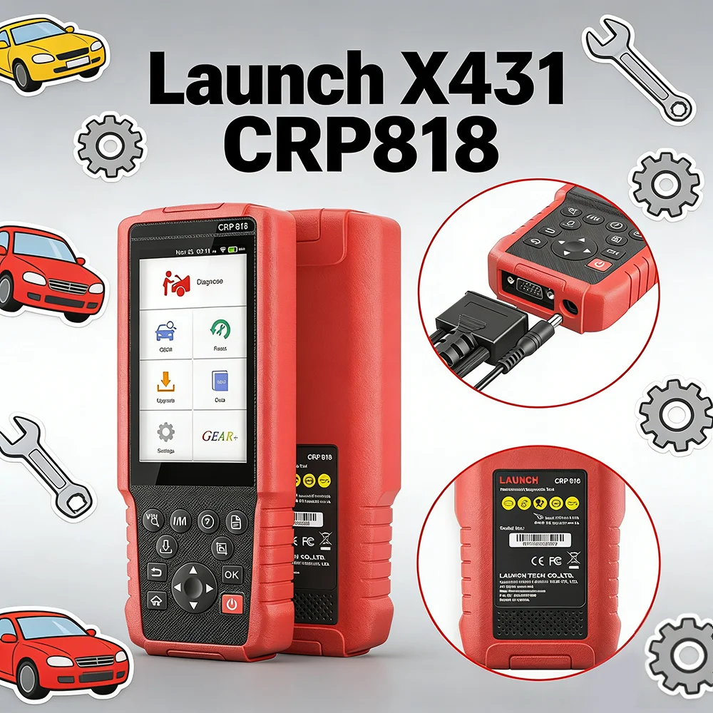 Фото Диагностический сканер Launch X431 CRP818: Мощный инструмент с поддержкой OBD2, полной диагностики систем, сброса ABS, ETS, DPF, REG, TPMS, кодирования инжекторов №2