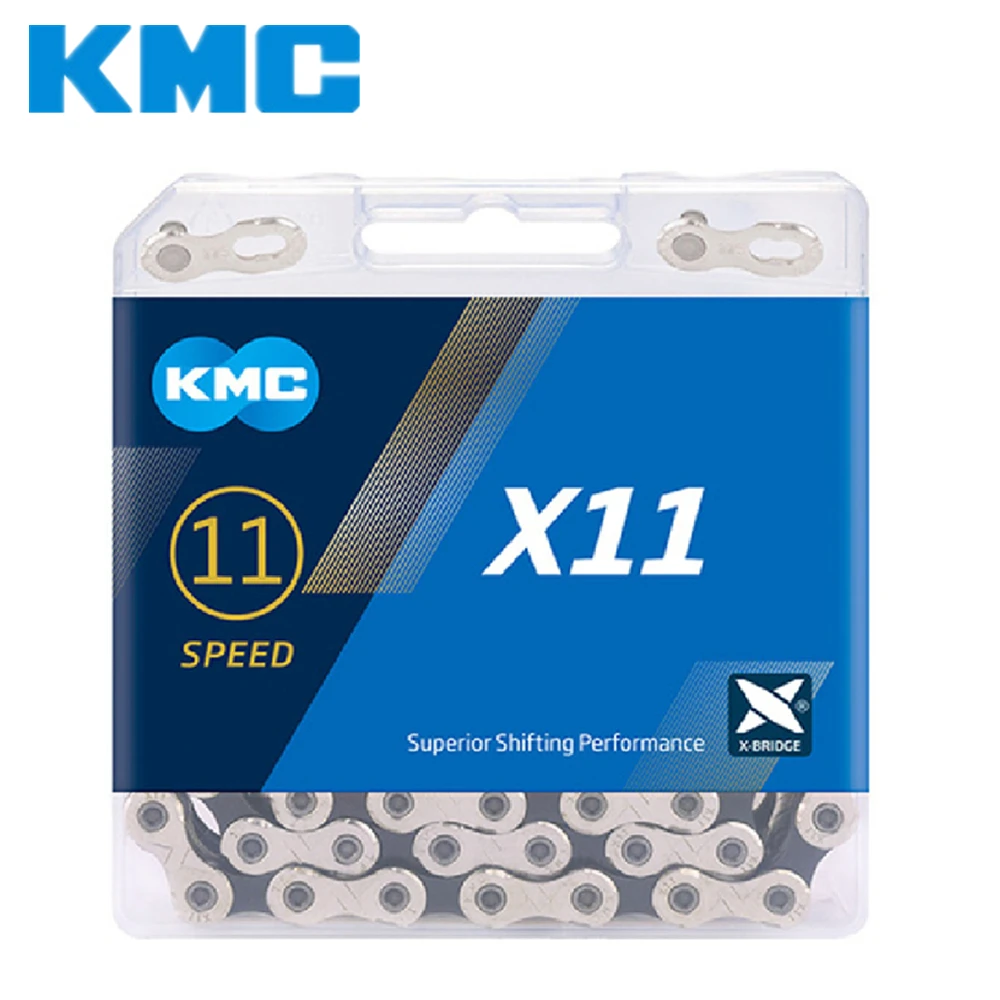 Цепь KMC X11 для горного велосипеда 11 скоростей в 116 звеньев с волшебными цепями