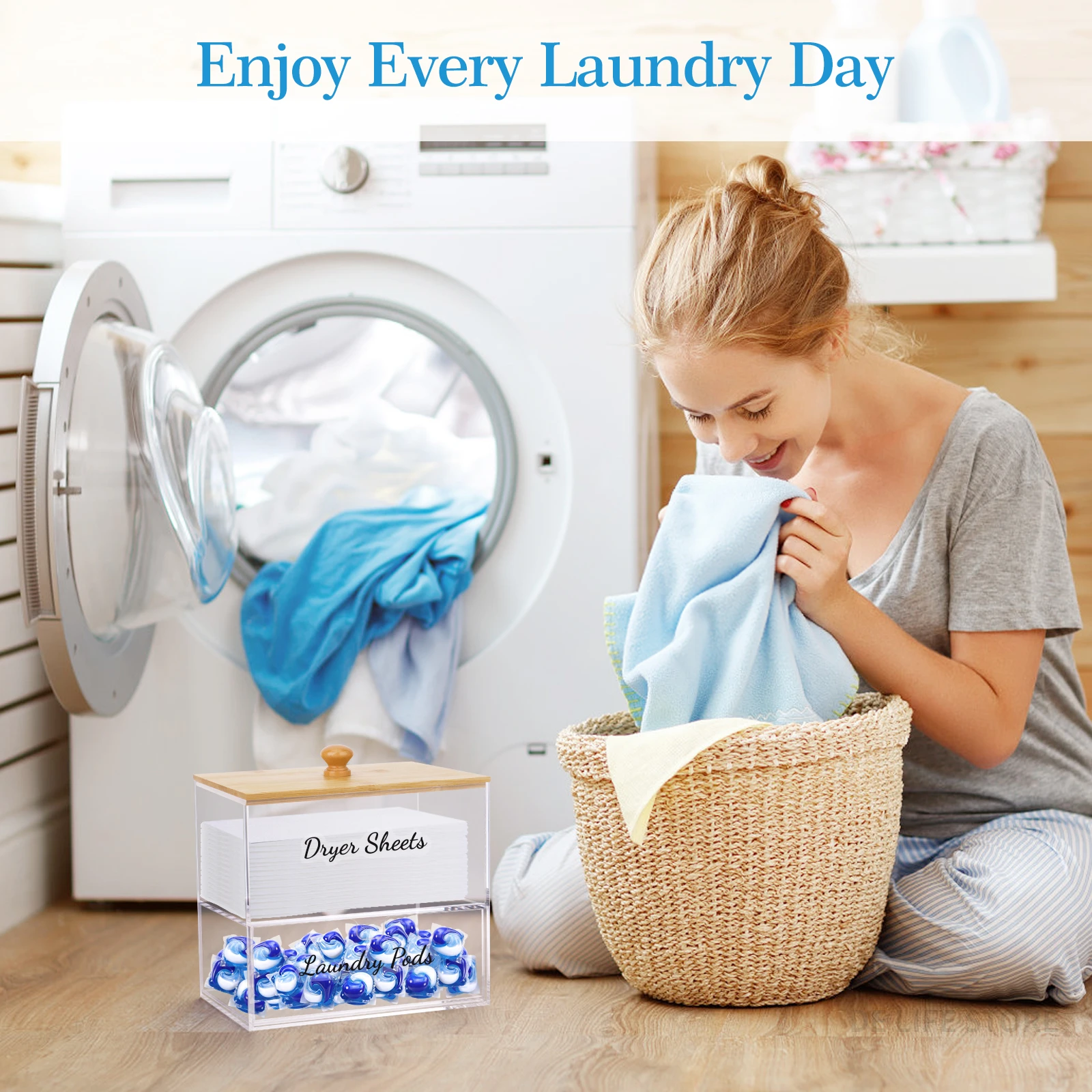 Акриловые Контейнеры Для Хранения Белья Двухслойный Органайзер С Бамбуковой