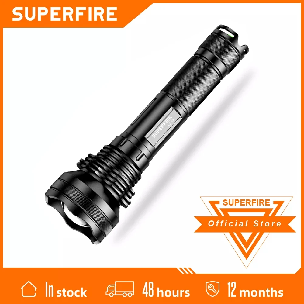 

2022 SUPERFIRE L3 36W LED flashlight 2700Lm Ultra Bright torch 26650 Battery Outdoor Lighting Lantern for Camping Fishing