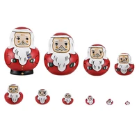10pcsset wide application delicate hand painted santa claus matryoshka doll santa claus matryoshka for storing candies