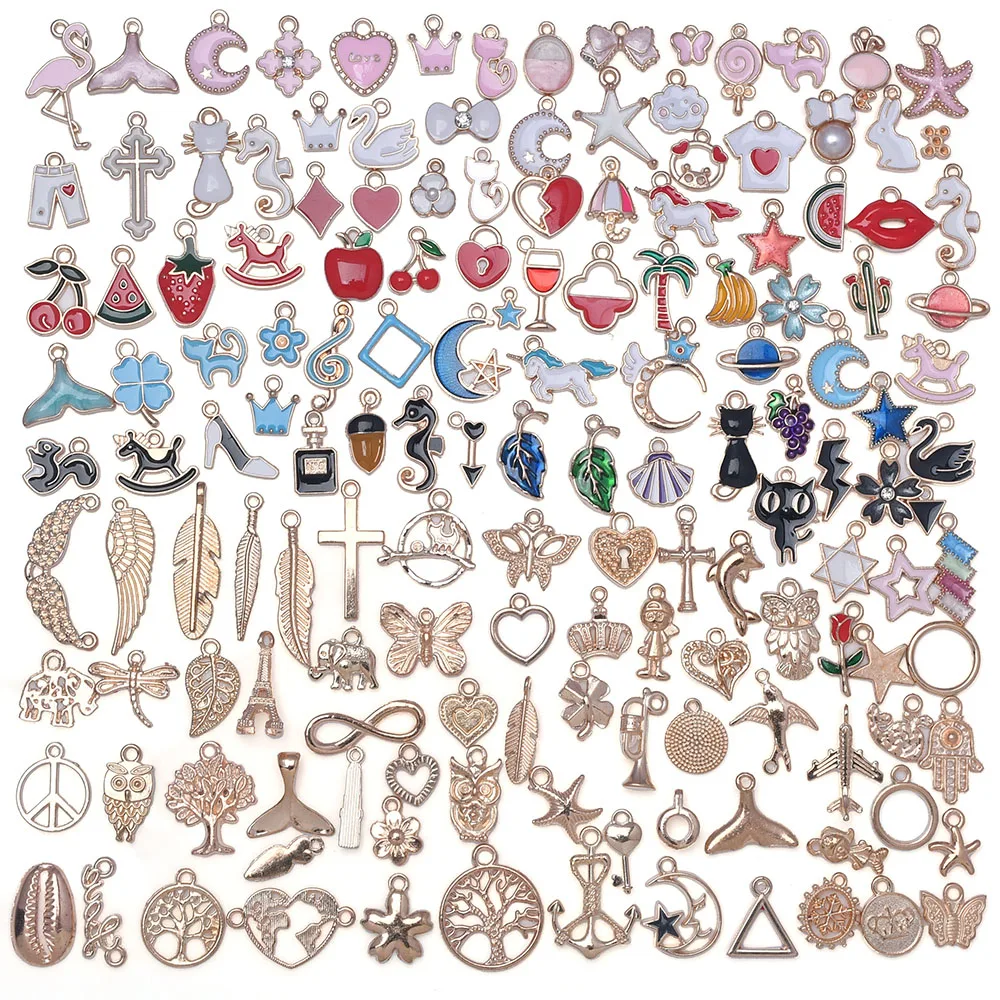 

150 шт., эмалированные бусины-подвески в виде животных