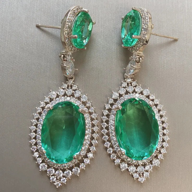 

Bilincolor Fashion Green Vintage Luxury Earring for Dinner Party
