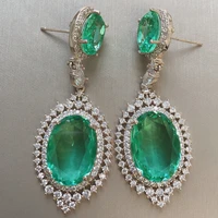 bilincolor fashion green vintage luxury earring for dinner party