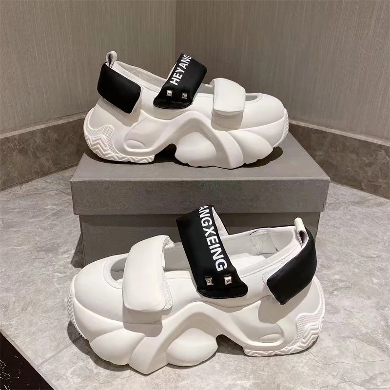 

Сандалии Baotou женские из натуральной кожи, маленькая повседневная спортивная обувь с ремешком, модные уличные кроссовки для бега, белые