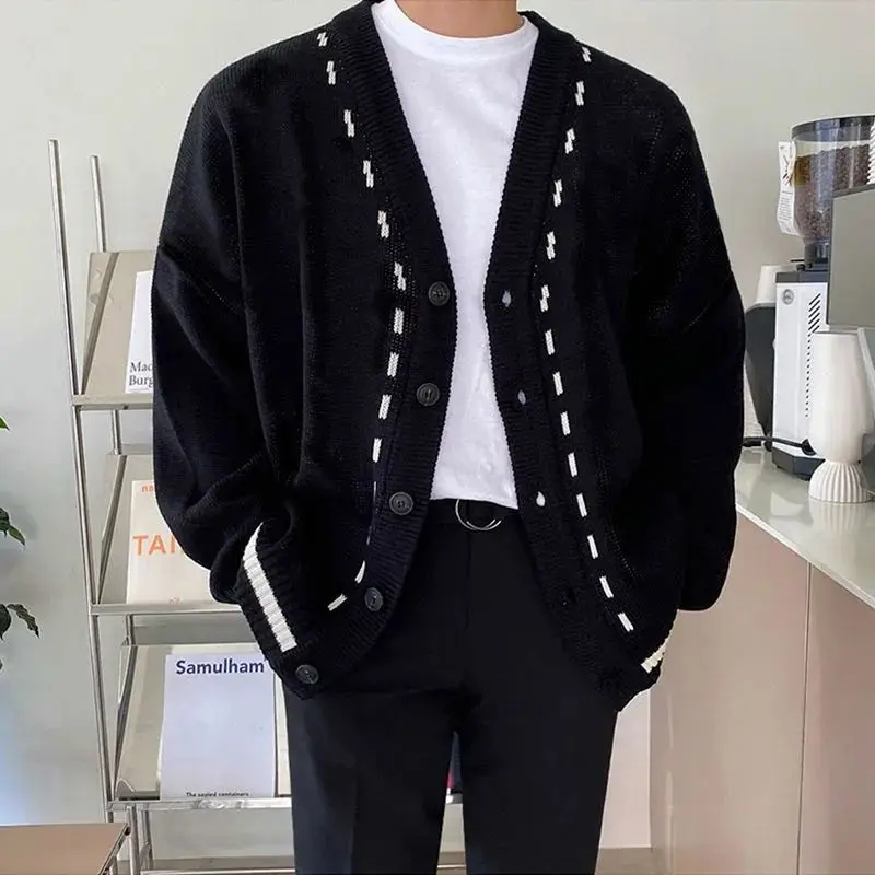 2022 Autumn New Fashion Knitted Cardigan Sweater Korean Version Fashion Comfortable Casual Top Boutique Clothing Simple Style