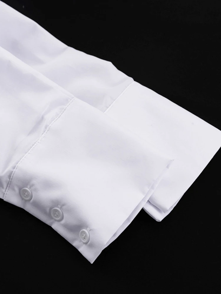 Aynaray 2023 осенне-зимняя женская однотонная белая уличная свободная рубашка с