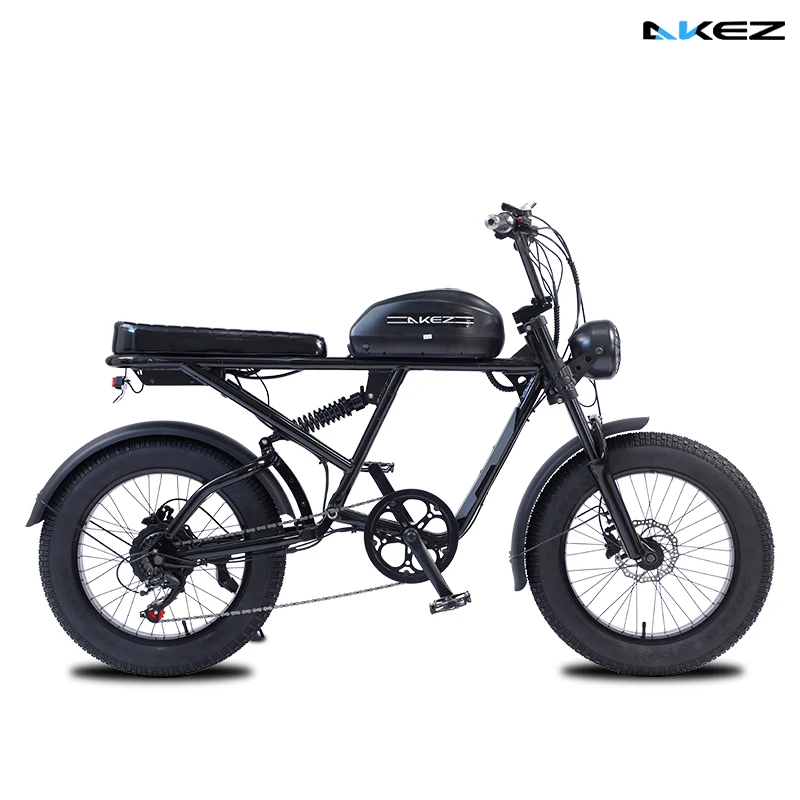 

20inch Aluminum Alloy Retro Soft Tail Frame 45km/h Speed 1500w High Power Off-road Snow Fat Tire Electric Bicycle