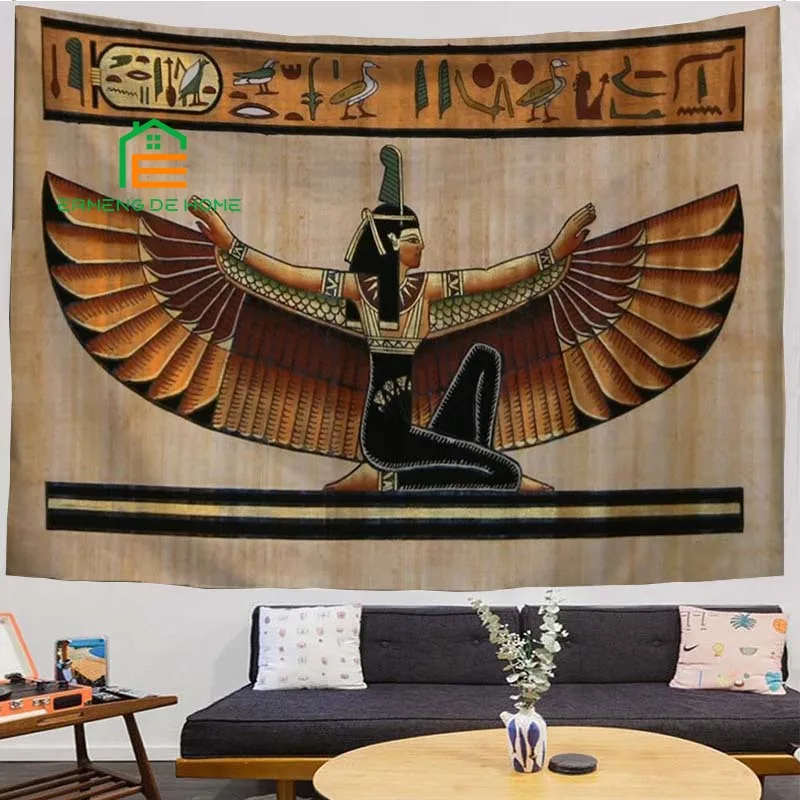 

Mayan Murals Printed Tapestry Egyptian Wall Hanging Mayan Style Wall Mural Wall Art Decor