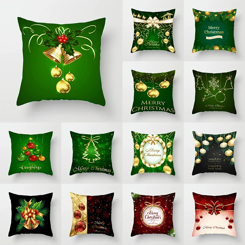 

Christmas Home Decor Cushion Cover Kids Christmas Gift Car Sofa Office Chair Cushion Cover Simple Polyester Print Pillowcase