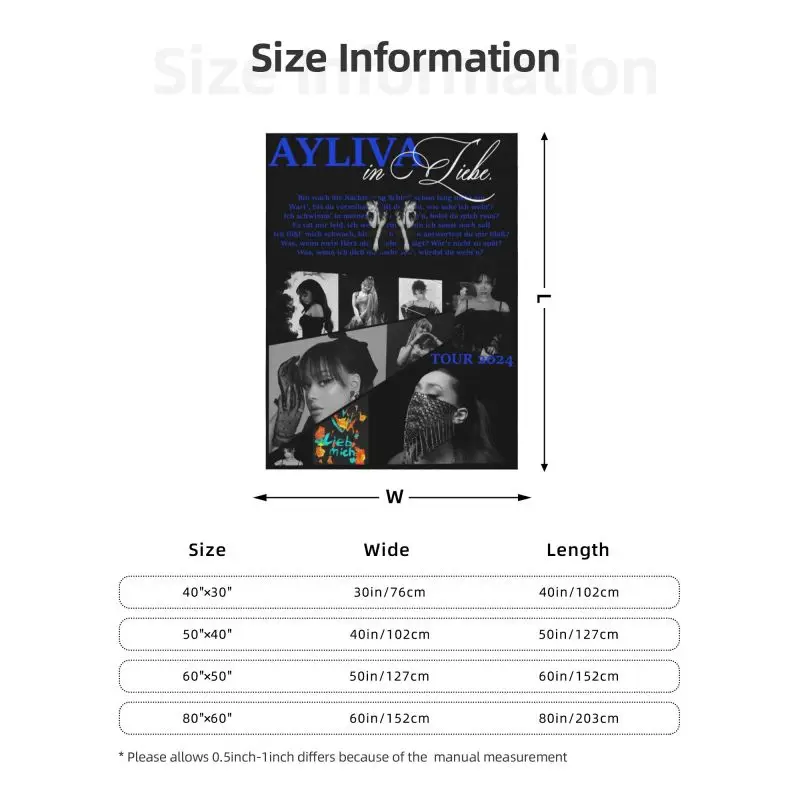 Одеяло Ayliva In Liebe Tour на заказ мягкие фланелевые флисовые теплые пледы с 3D принтом